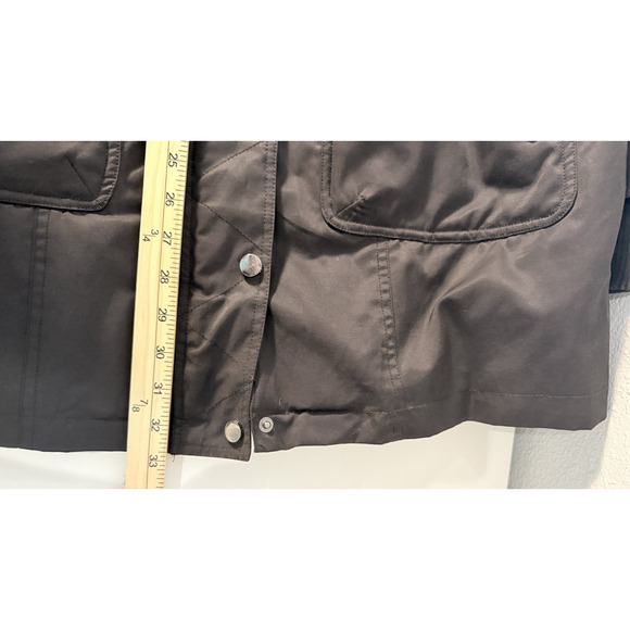 Belle Badgley Mischka Women's Medium Parka Jacket Black Leopard Faux Fur Hood - Picture 14 of 16